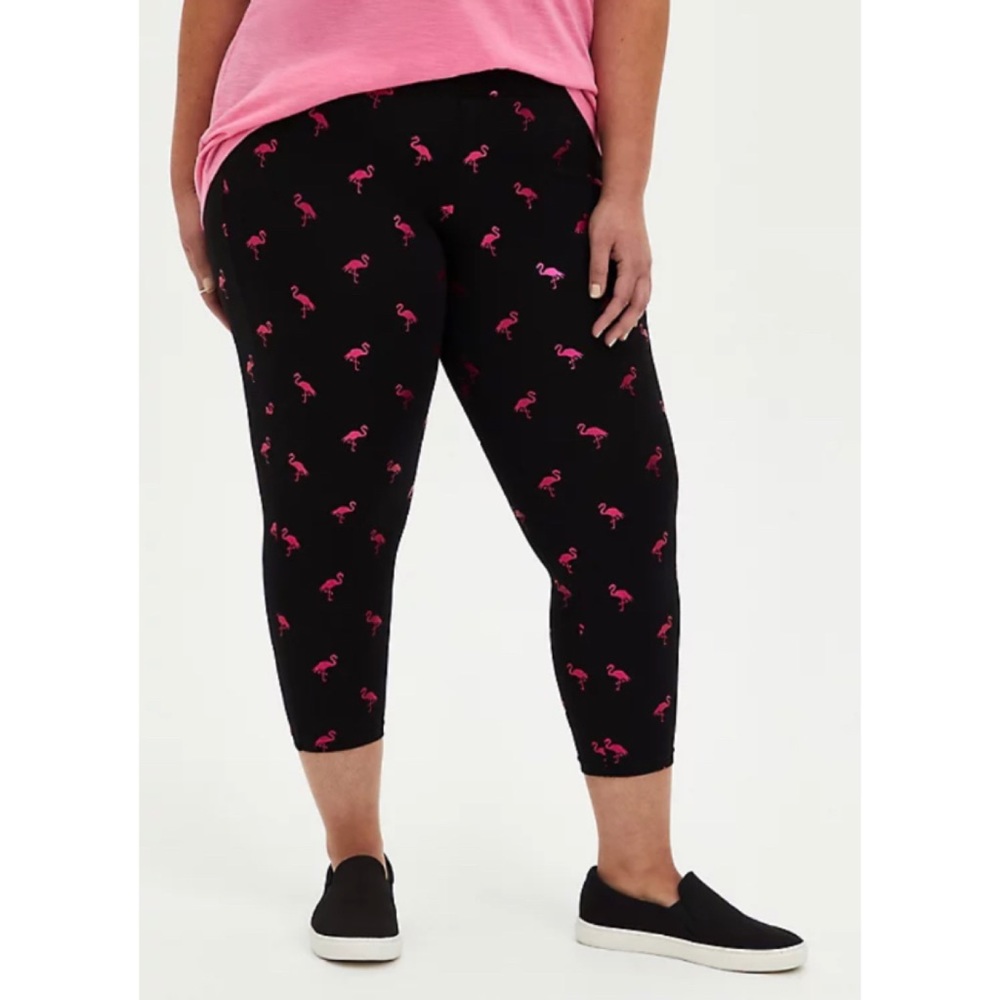 🆕🦩 Flamingo Cropped Leggings 1X 14 16 NWT